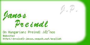 janos preindl business card